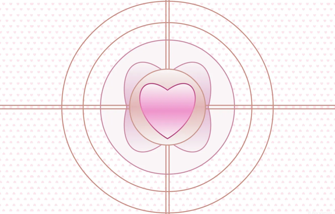 Photo wallpaper circles, background, pink, hearts