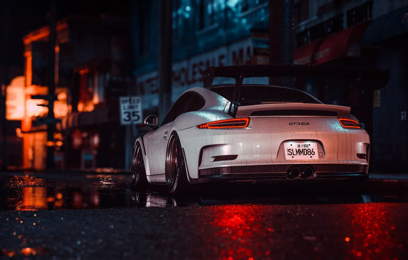 Photo wallpaper car, machine, auto, white, style, Porsche, Porsche 911, nfs