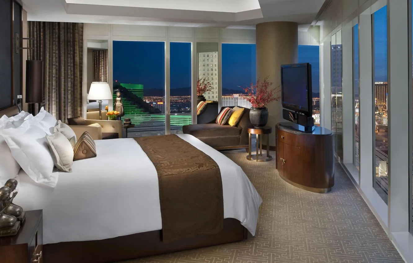 Photo wallpaper design, style, room, interior, apartment, megapolis, bedroom