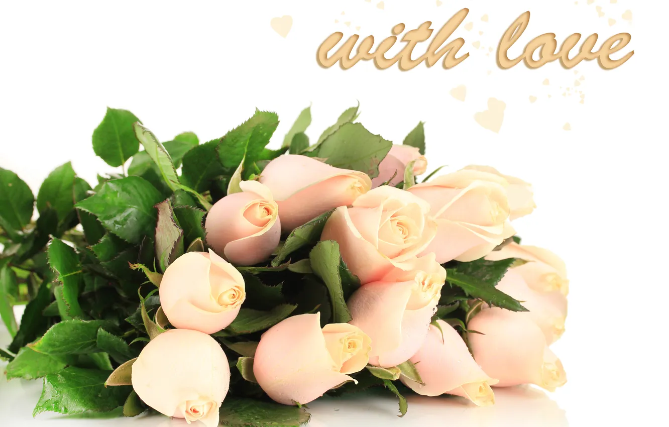Photo wallpaper roses, bouquet, buds