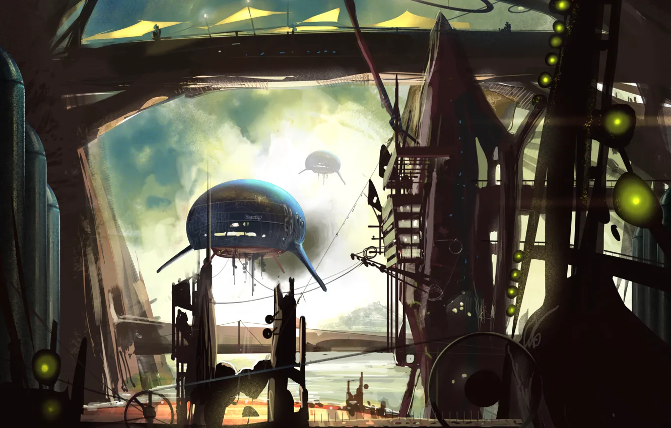 Photo wallpaper blue, bubble, ship