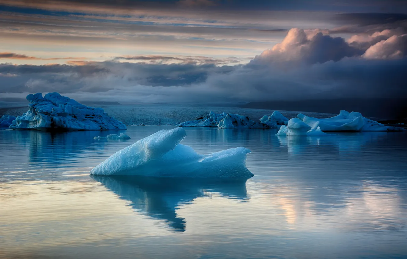 Photo wallpaper glacier, Laguna, Iceland, blue ice