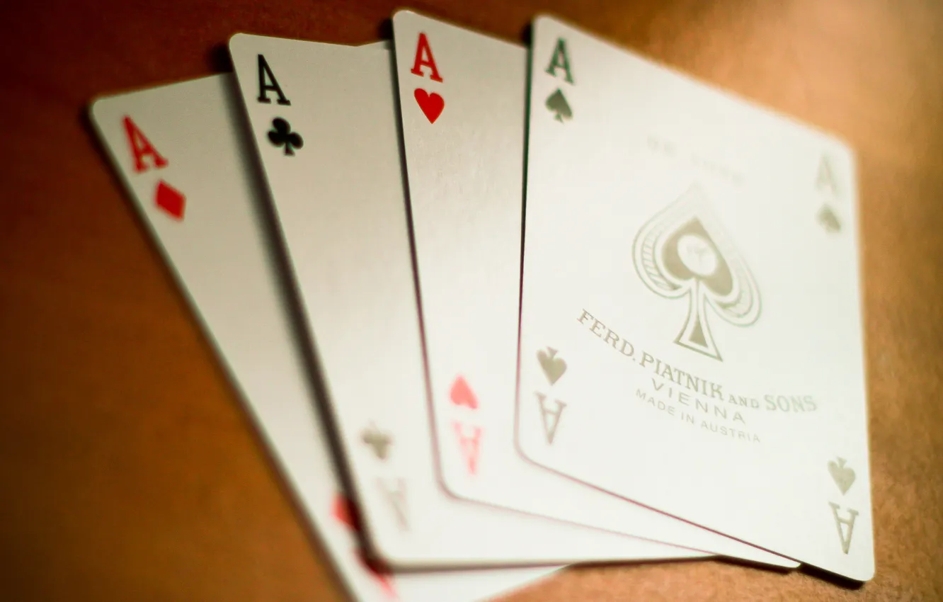 Photo wallpaper map, ACE, the four suits