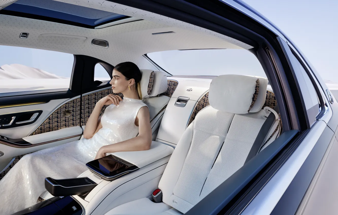 Photo wallpaper Girl, Maybach, Salon, Mercedes, Maybach, Mercedes-Maybach, 2022, Mercedes-Benz AG