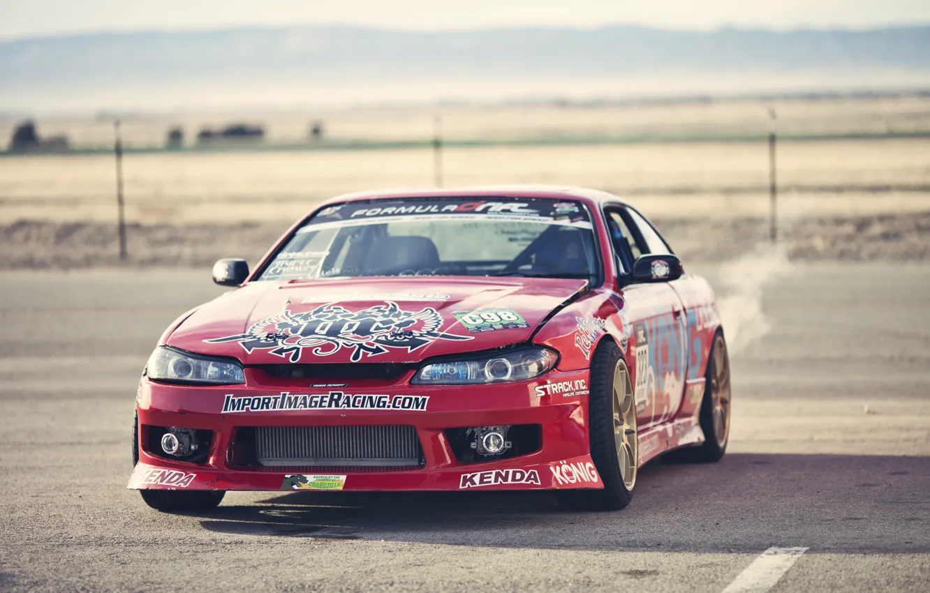 Photo wallpaper red, S15, Silvia, Nissan, red, Nissan, stickers, Sylvia