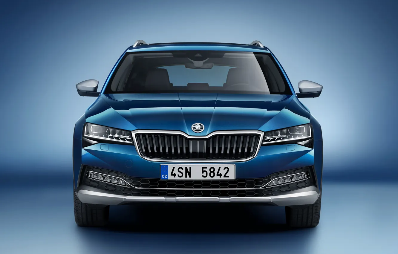 Photo wallpaper front view, Skoda, Scout, Superb, 2019