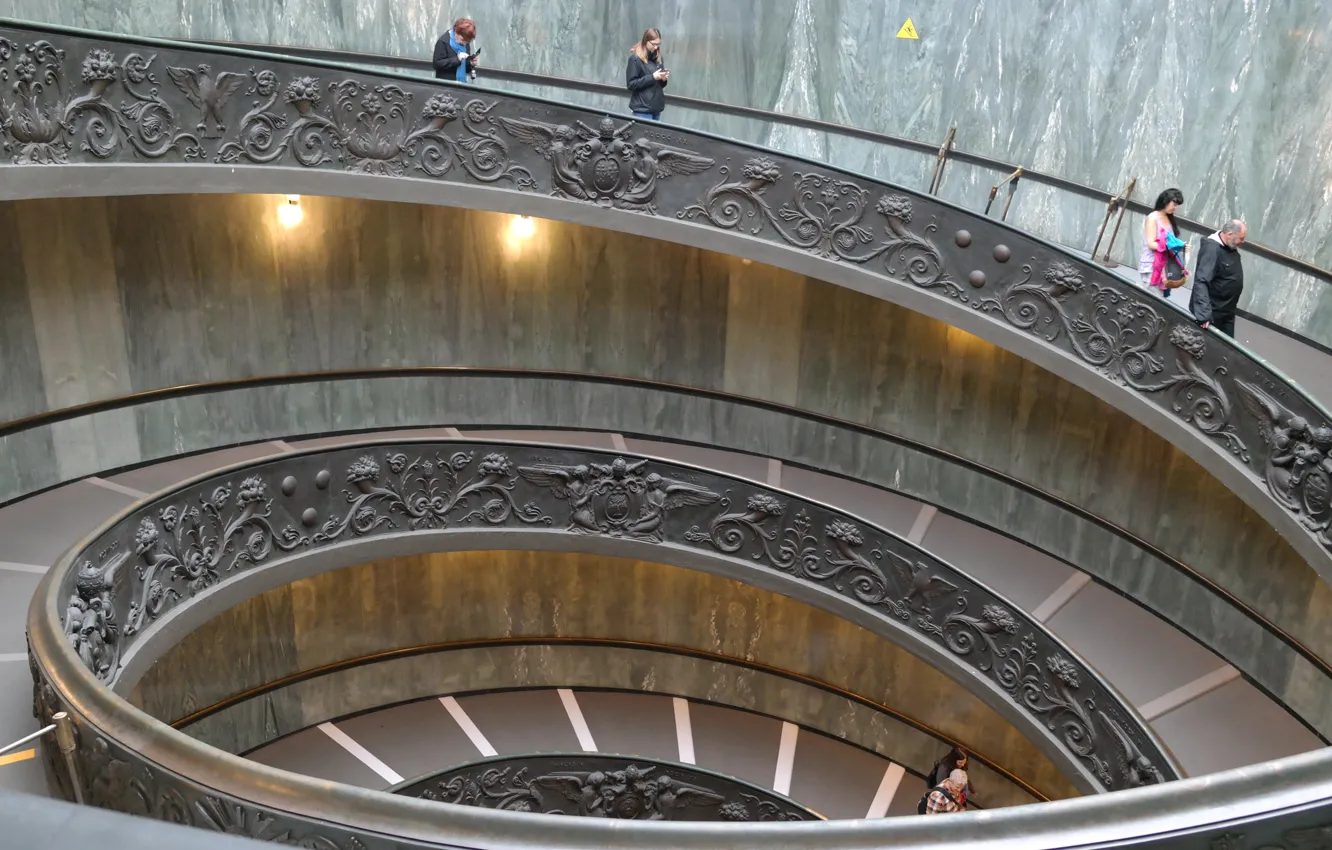 Photo wallpaper spiral, Rome, Italy, ladder, The Vatican, The Vatican Museums