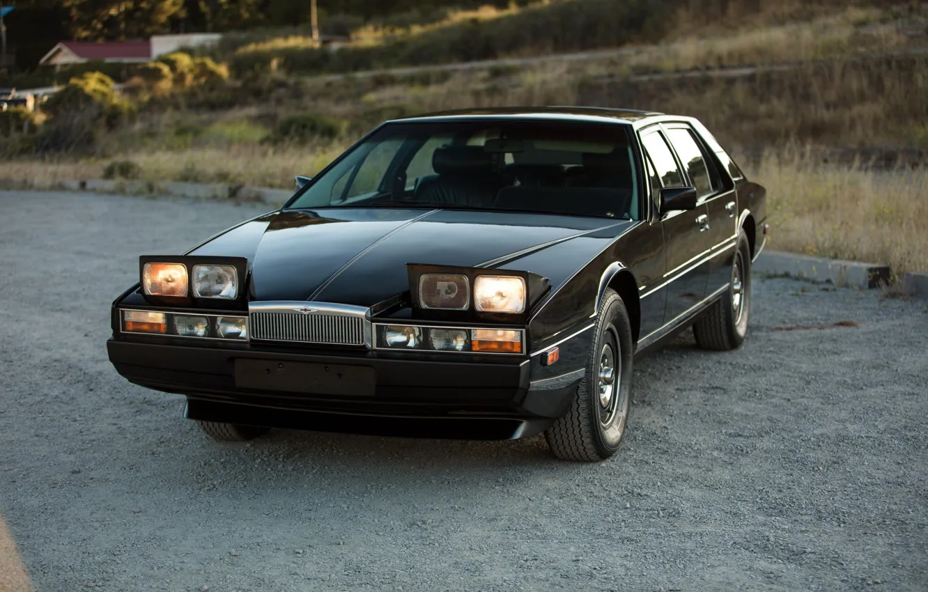 Photo wallpaper Black, Sedan, Lights, Aston Martin Lagonda