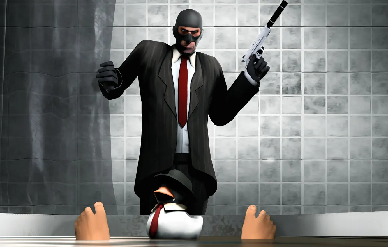 Photo wallpaper spy, Team Fortress 2, spy, Hitman: Blood Money