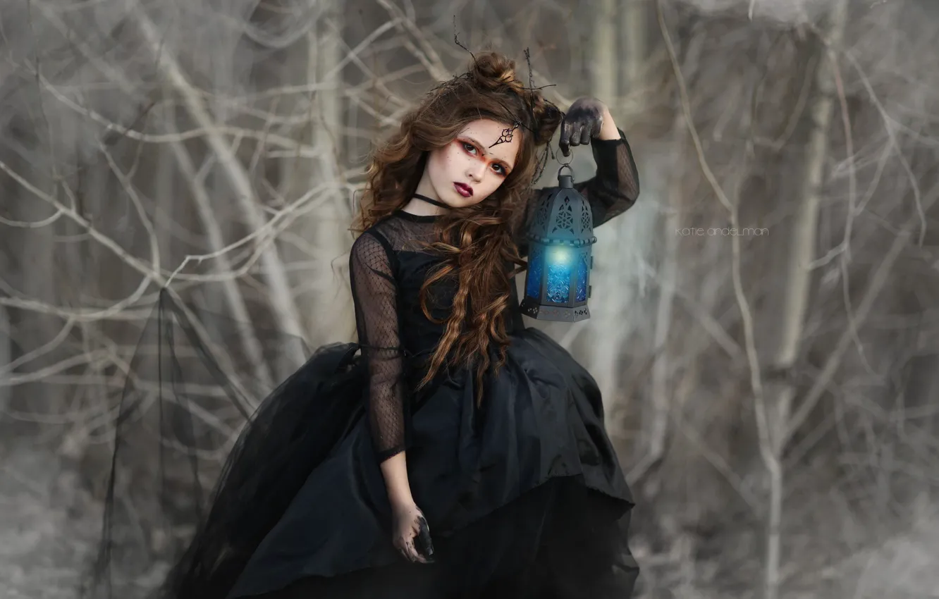 Photo wallpaper dress, lights, girl, Katie Andelman
