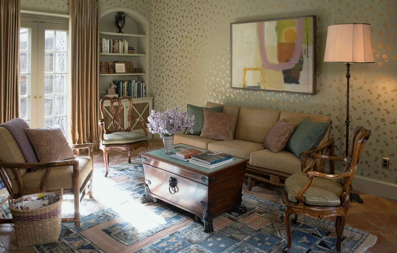 Photo wallpaper design, style, room, interior, library, living room