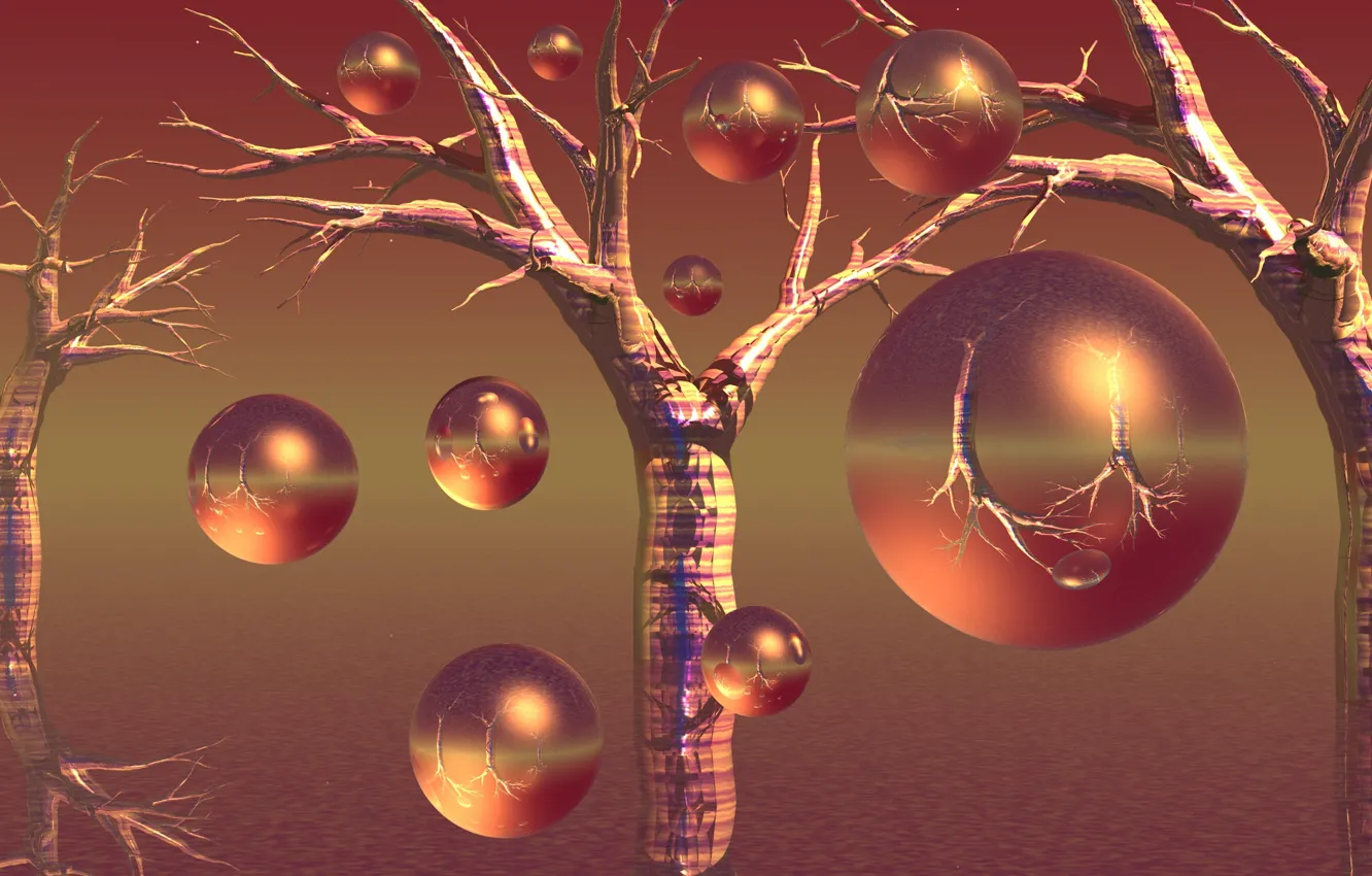 Photo wallpaper circles, balls, sphere