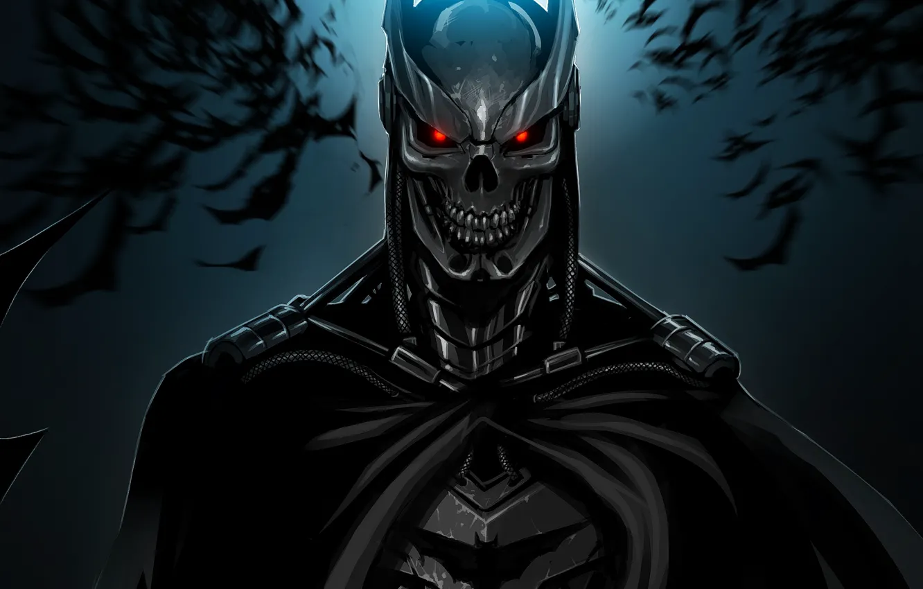 Photo wallpaper night, the moon, Batman, Terminator, fan art