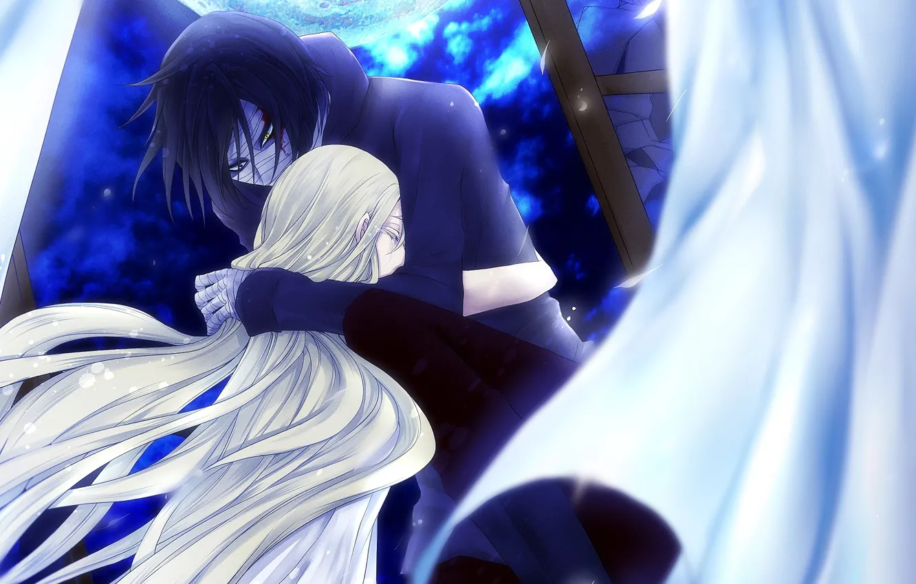 Photo wallpaper girl, hugs, pair, guy, Angel bloodshed, Satsuriku no Tenshi