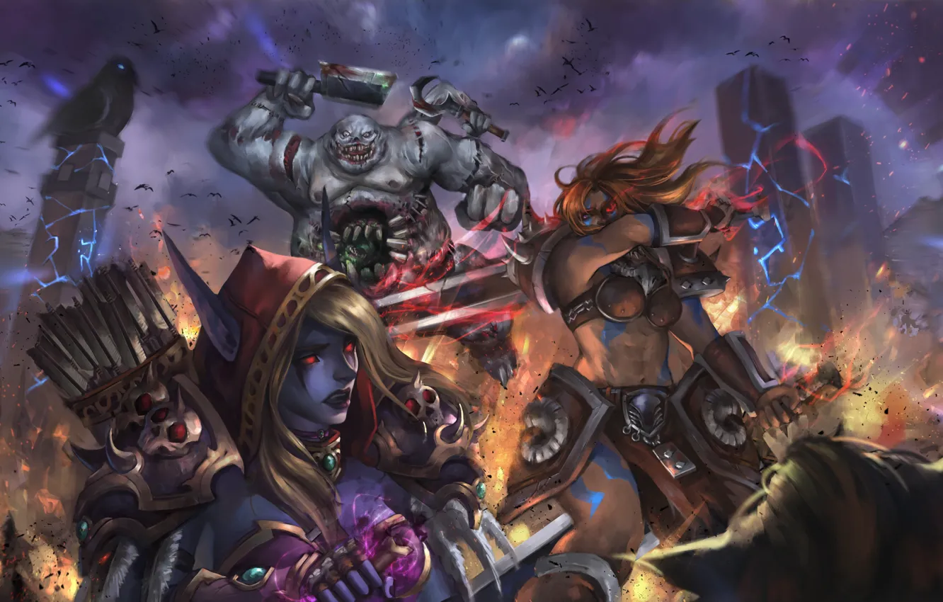 Photo wallpaper Sonya, diablo, warcraft, Sylvanas, Heroes of the Storm, Wandering Barbarian, Stitches