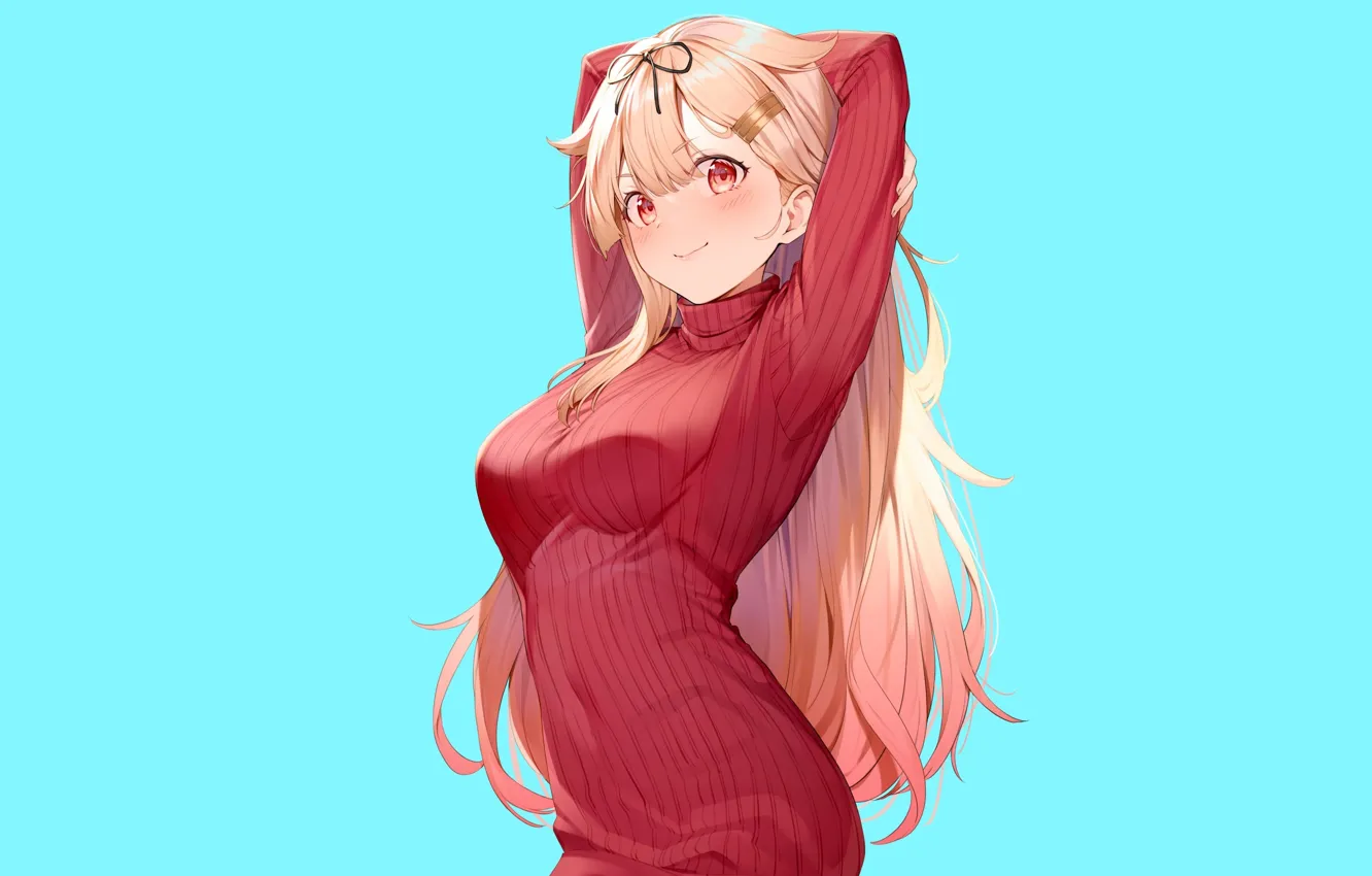 Photo wallpaper girl, sexy, long hair, dress, boobs, anime, beautiful, pretty