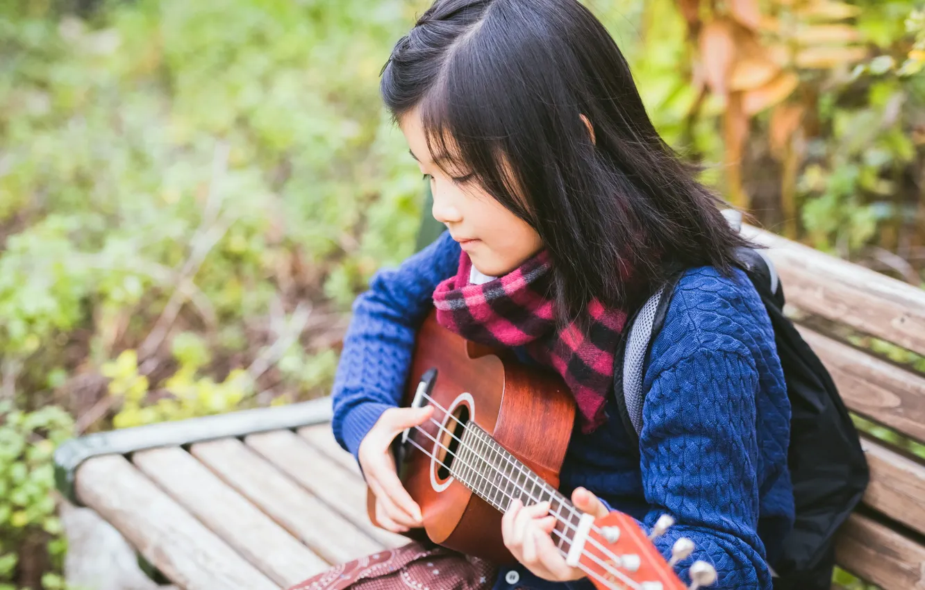 Photo wallpaper music, guitar, girl