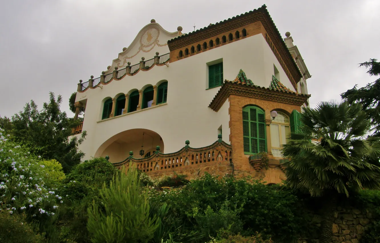 Photo wallpaper building, architecture, Spain, Barcelona, Spain, barselona, architecture, Park Güell