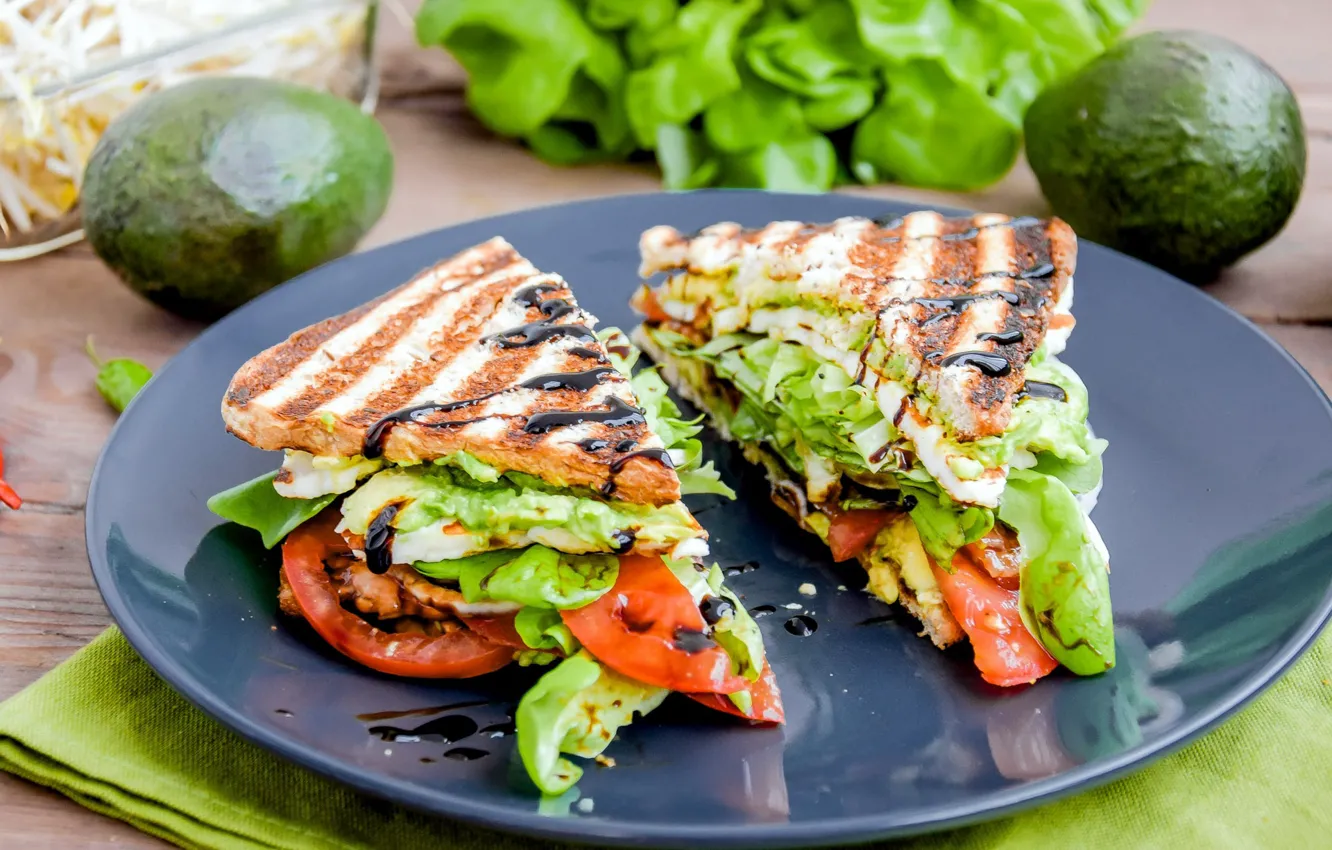 Photo wallpaper bread, tomatoes, salad, sandwiches, Turkey