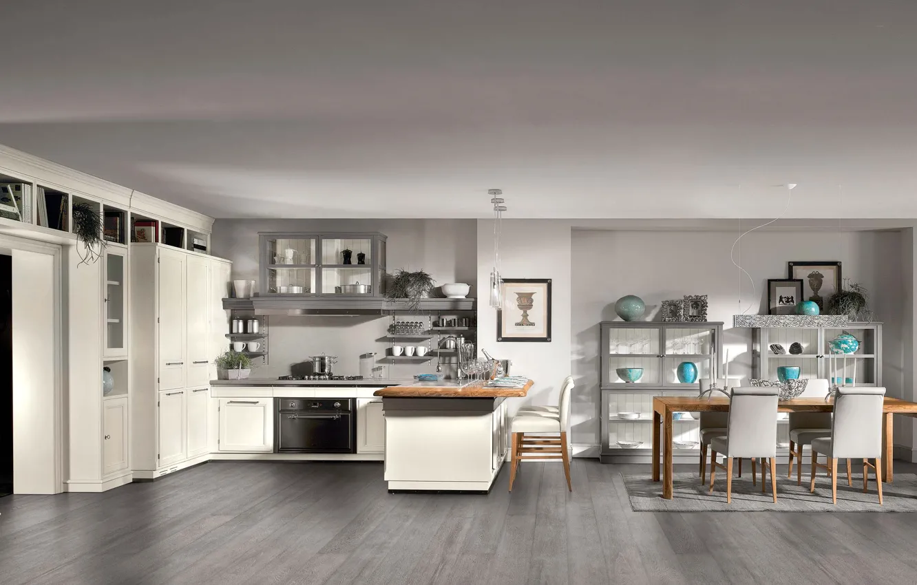 Photo wallpaper style, interior, kitchen, dining room, dining area, Italian design, best italian interior design, best italian …