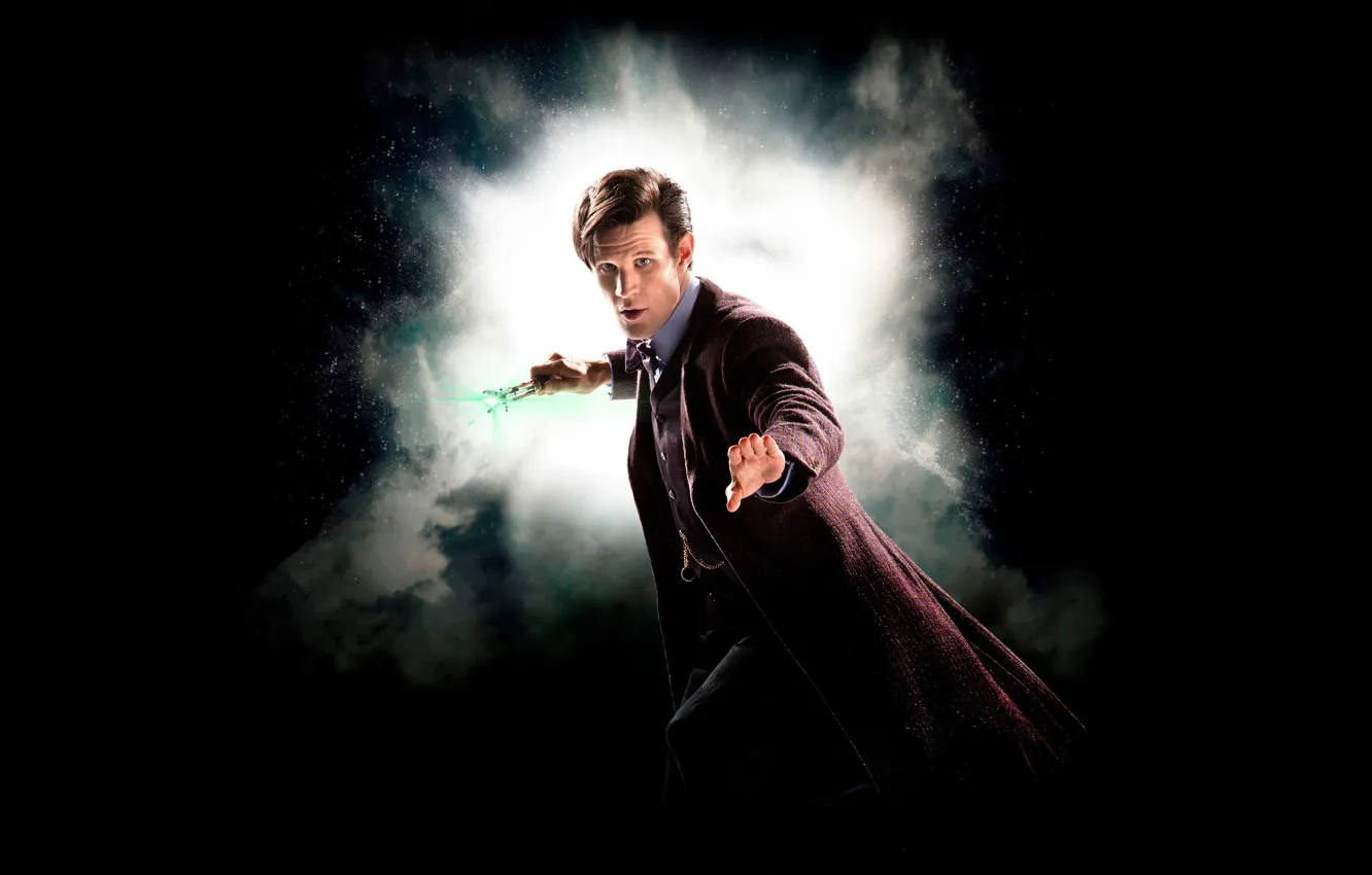 Photo wallpaper look, space, stars, smoke, hand, actor, male, black background