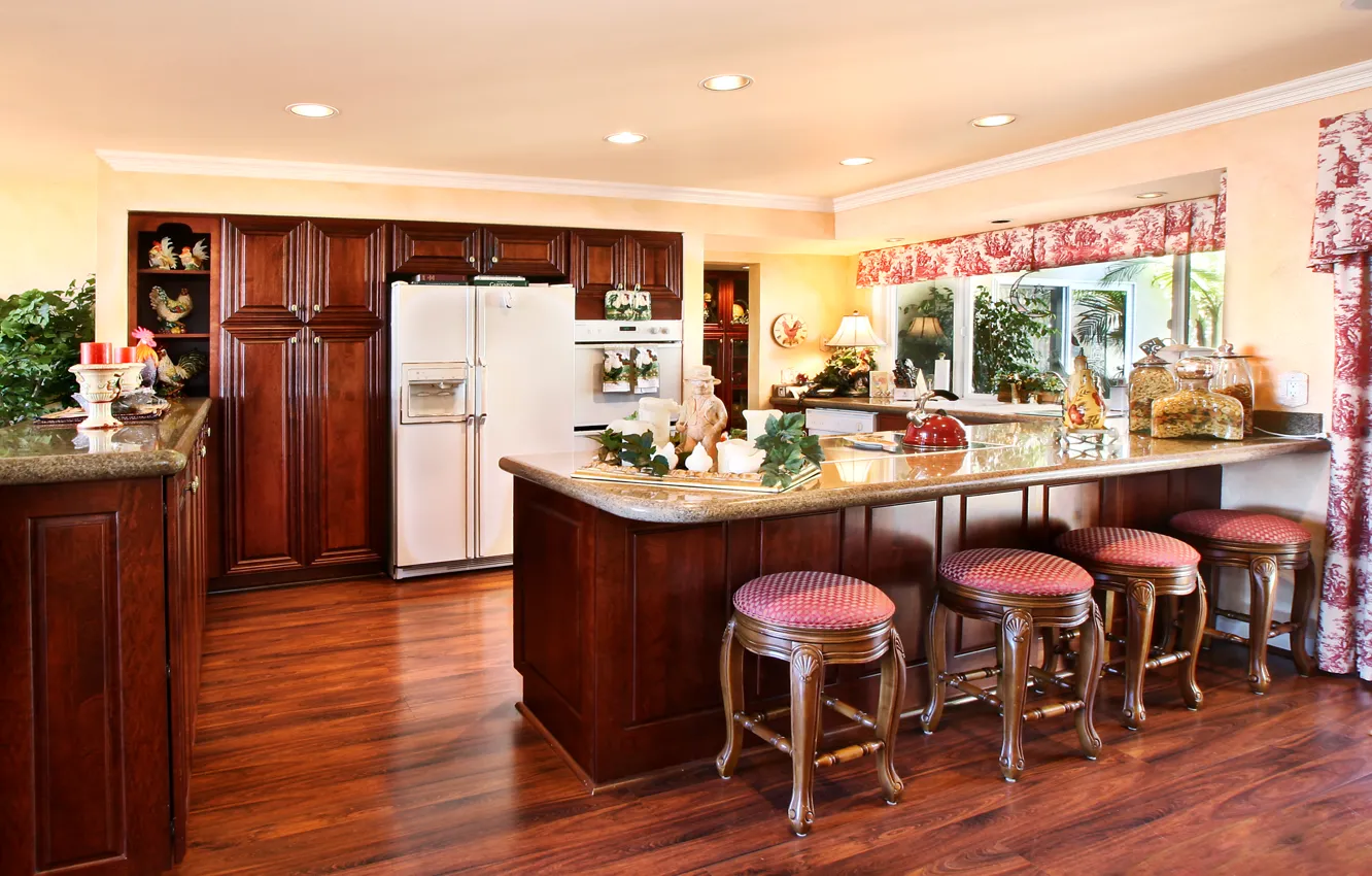 Photo wallpaper furniture, refrigerator, kitchen, wardrobe, mansion, design, interior, kitchen