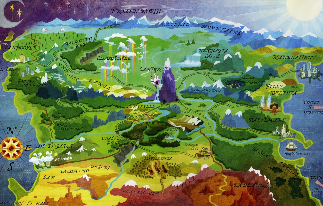 Photo wallpaper map, Equestria, mlp, mylittlepony.