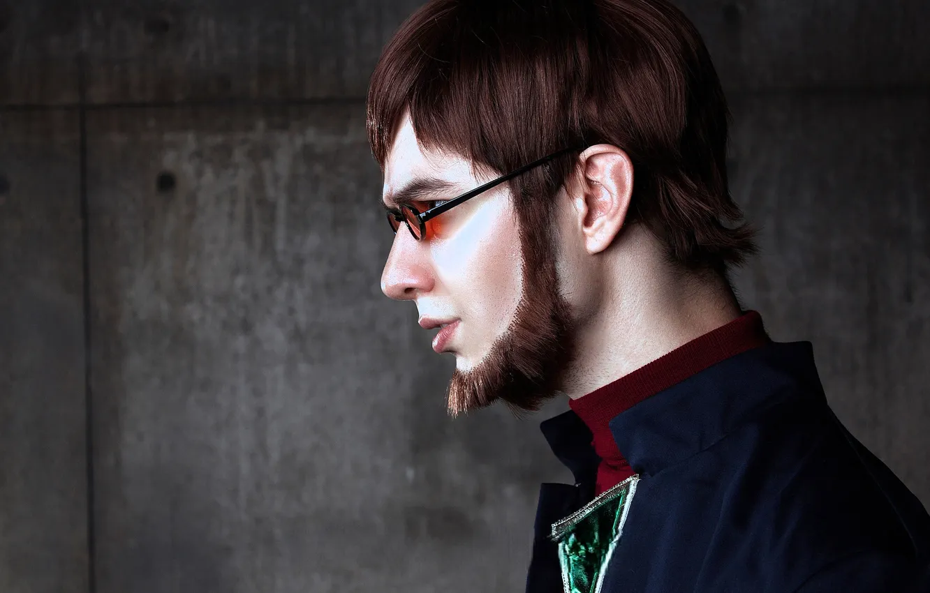 Photo wallpaper face, glasses, costume, outfit, profile, image, beard, cosplay
