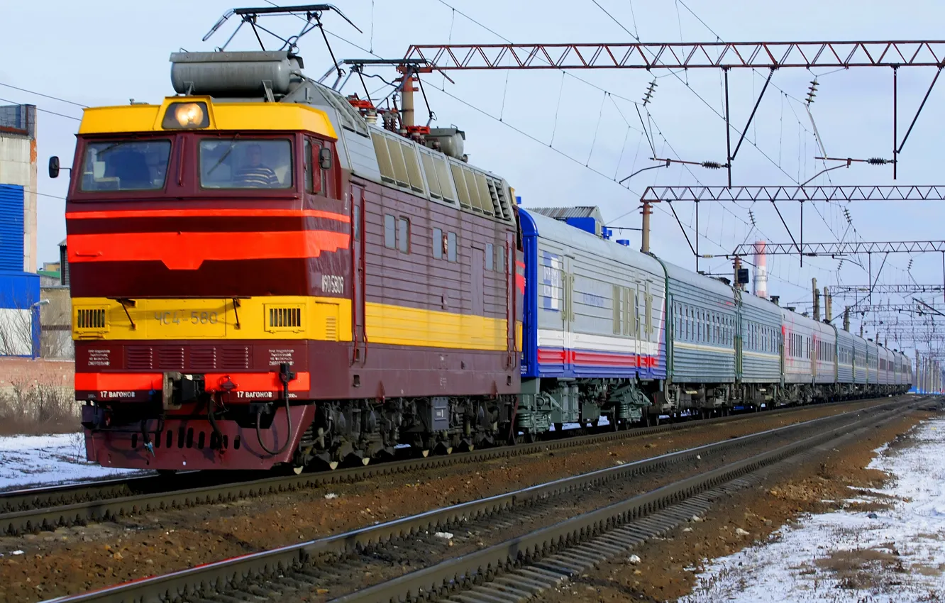 Photo wallpaper rails, train, locomotive CHS4T