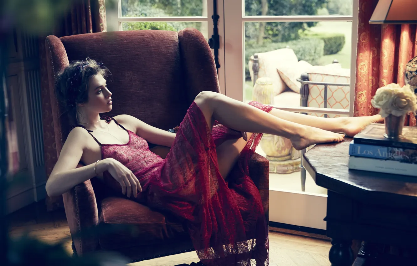 Photo wallpaper pose, feet, model, Anais Pouliot