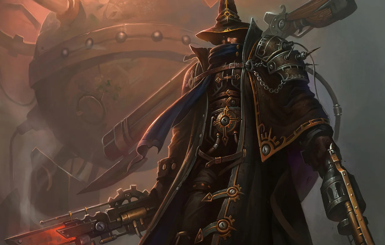 Photo wallpaper weapons, mechanism, hat, warrior, spikes, pair, steampunk, cloak