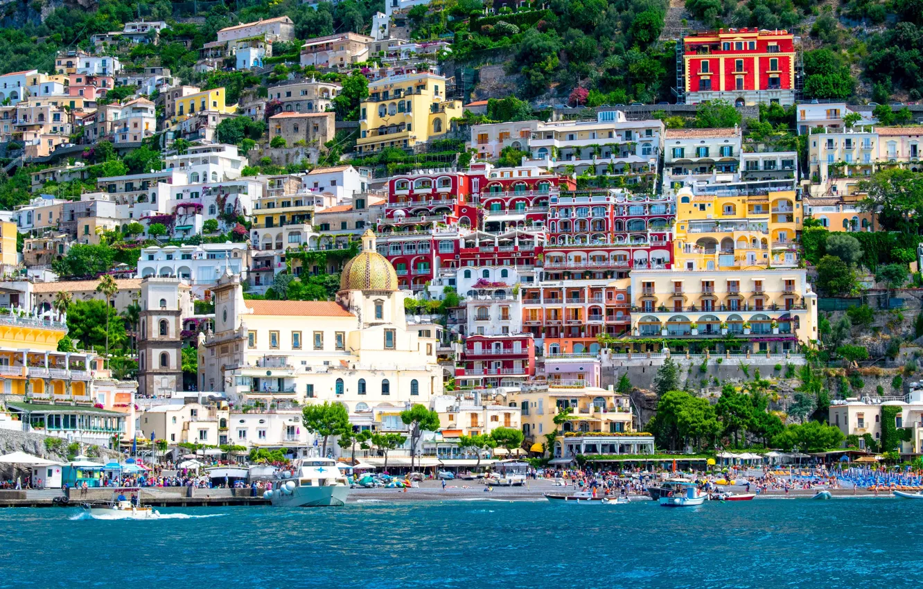 Photo wallpaper summer, beach, sea, Italy, Amalfi, coast, Positano