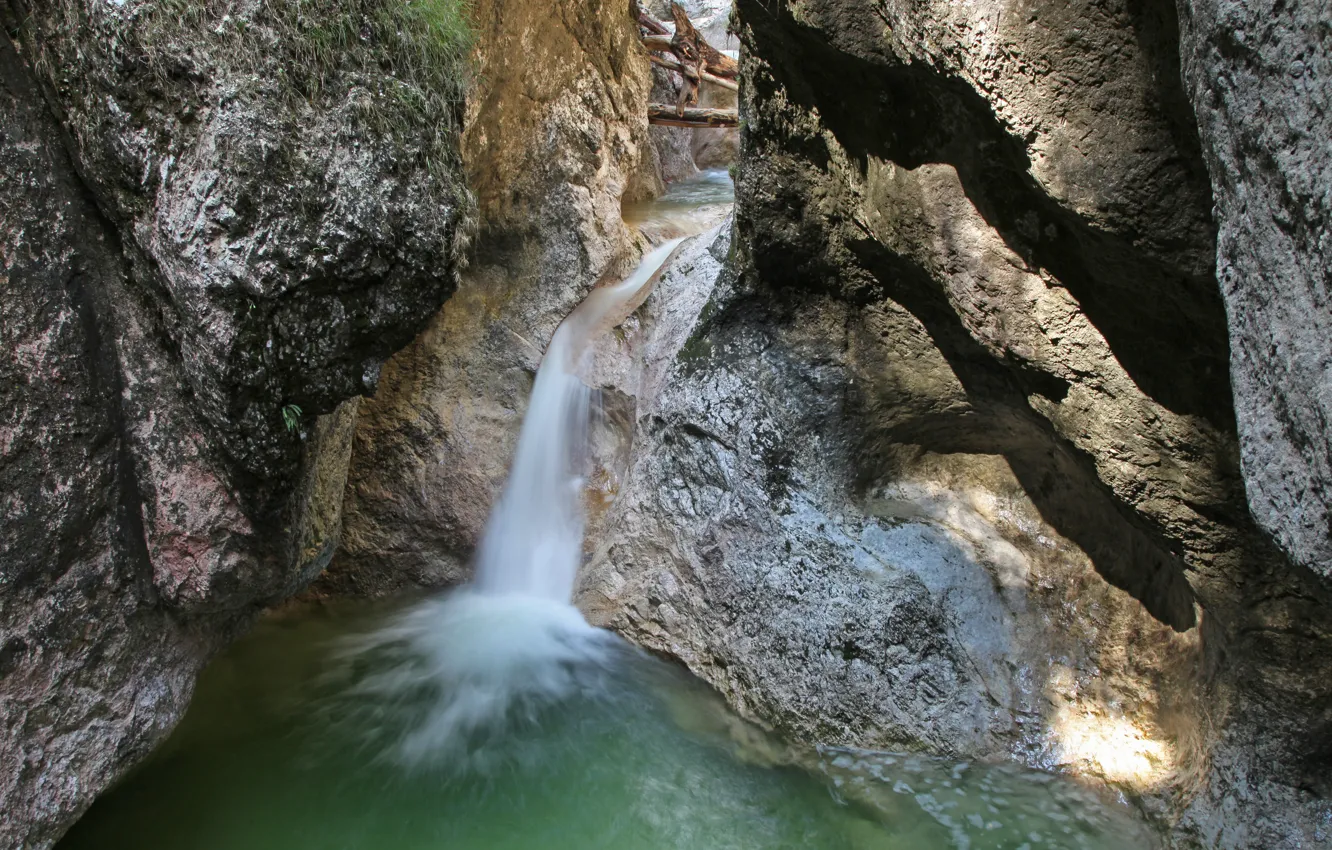 Photo wallpaper rocks, Waterfall, nature, waterfall