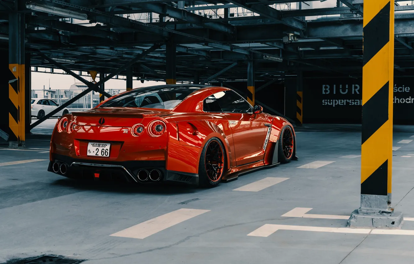 Photo wallpaper car, machine, auto, red, tuning, red, Nissan GT-R, Transport & Vehicles