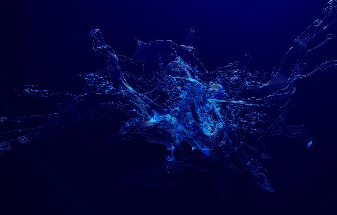 Photo wallpaper blue, liquid, blue background