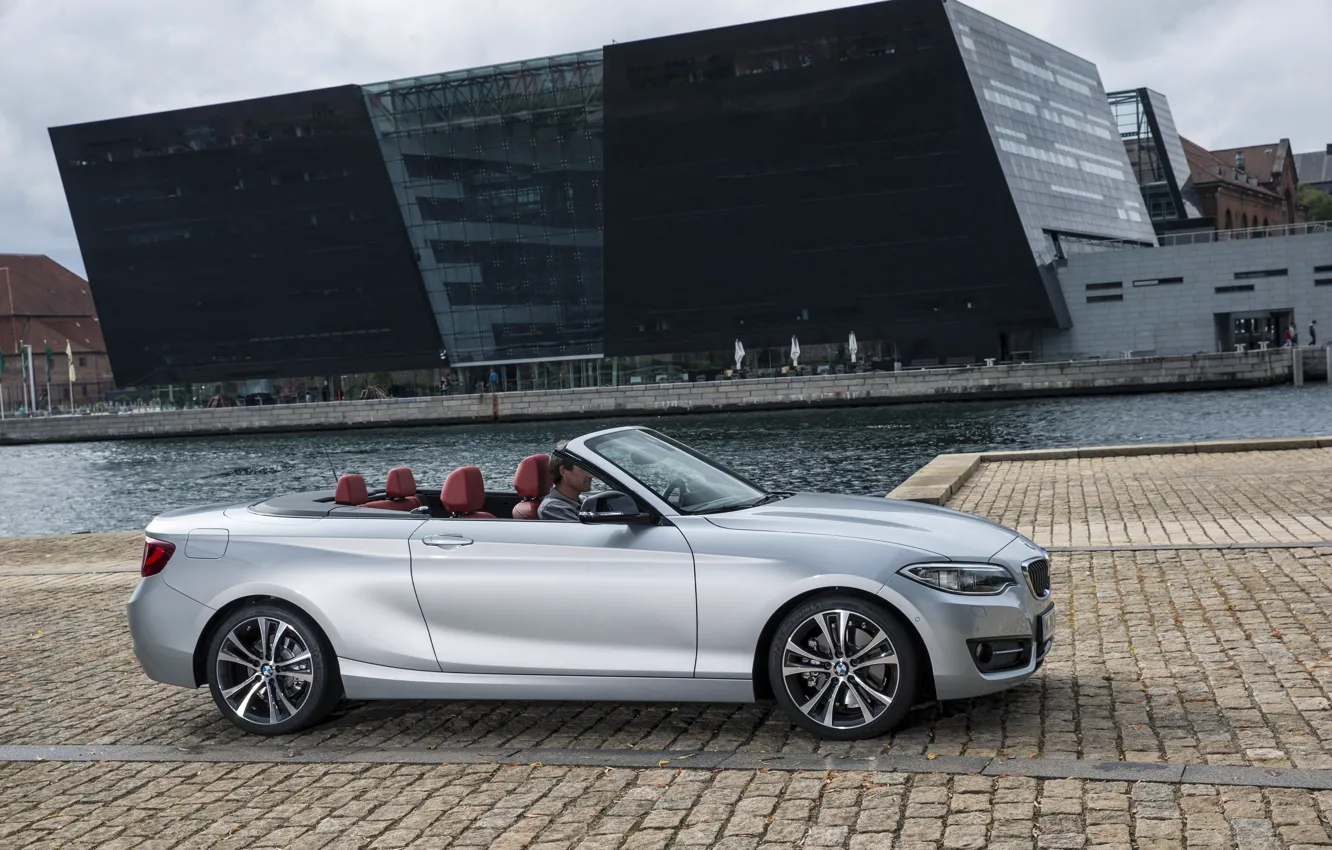 Photo wallpaper photo, BMW, Convertible, Car, convertible, Side, 2015, Silver