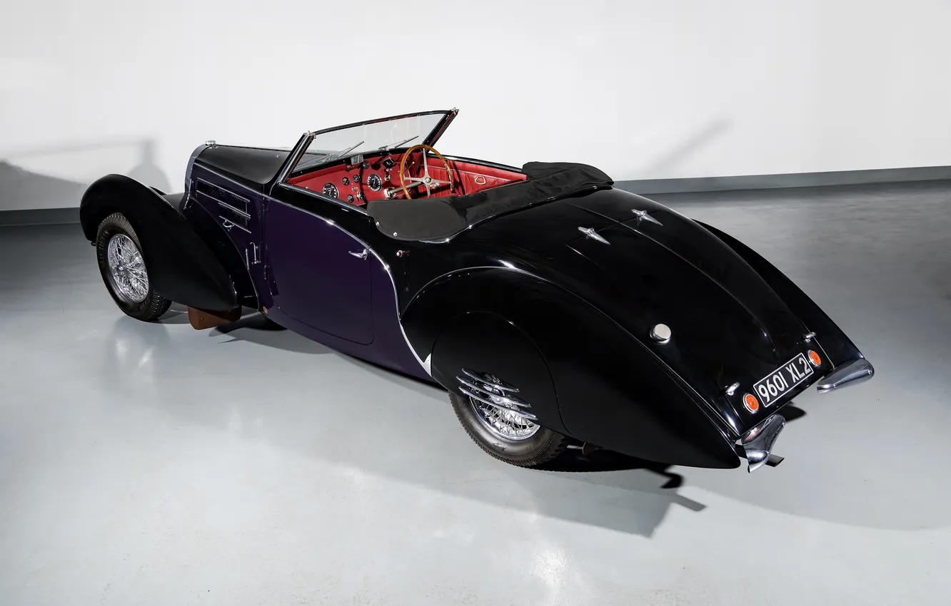 Photo wallpaper Bugatti, retro cars, Cabriolet, 1939, Type 57C, Bugatti Type 57C, Aravis, by Gangloff