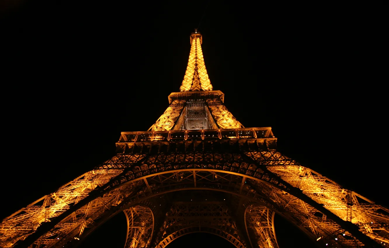 Photo wallpaper lights, France, Paris, Eiffel tower