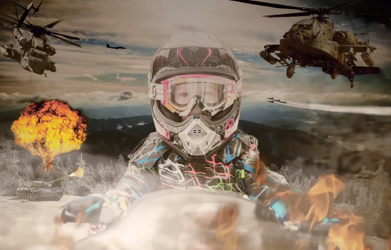 Photo wallpaper children, the game, Mission Accomplished