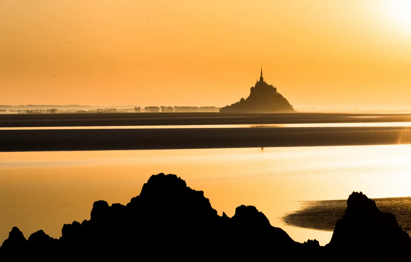 Photo wallpaper France, Mont Saint-Michel, Lower Normandy
