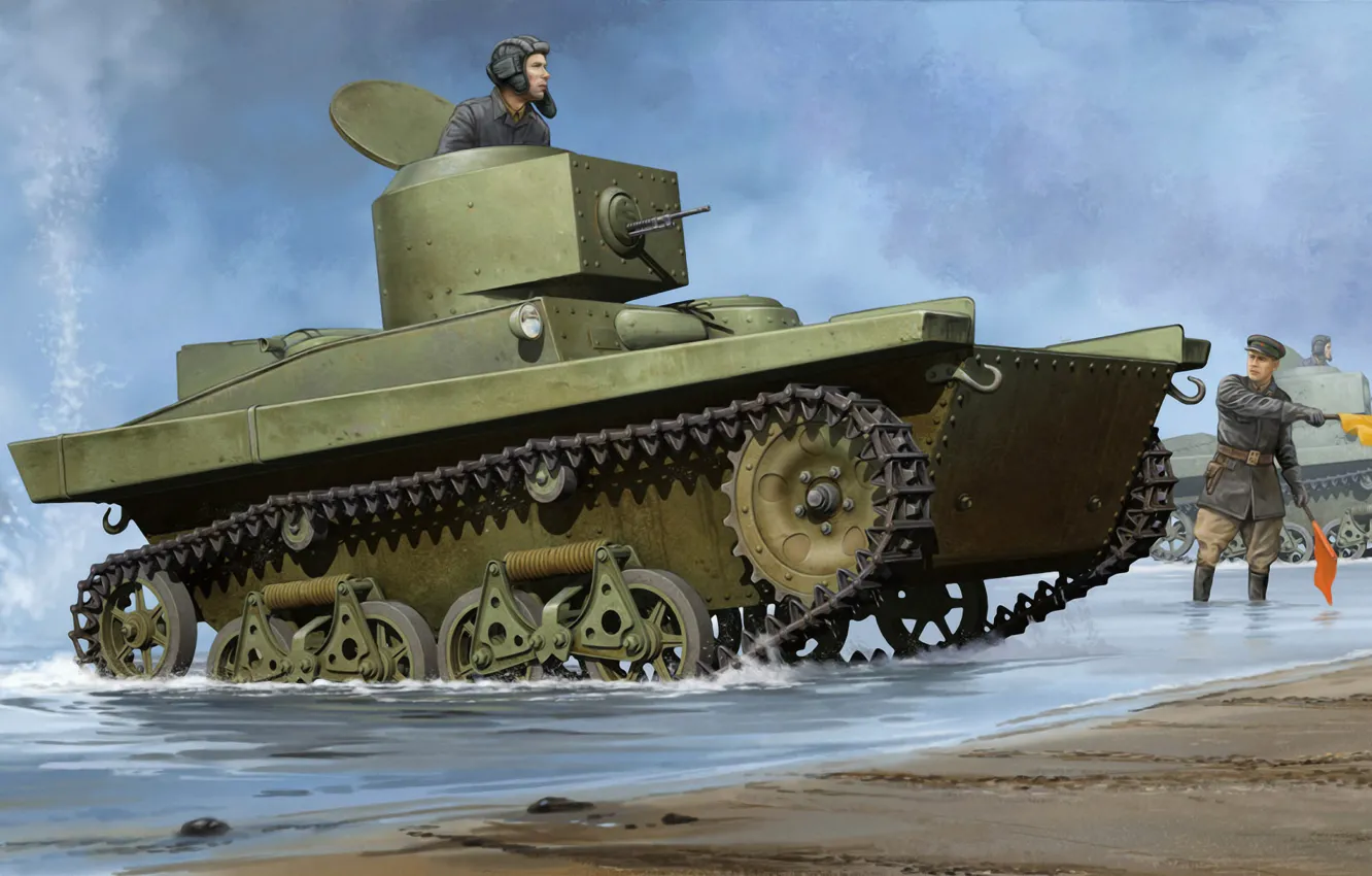 Photo wallpaper war, art, painting, T-37