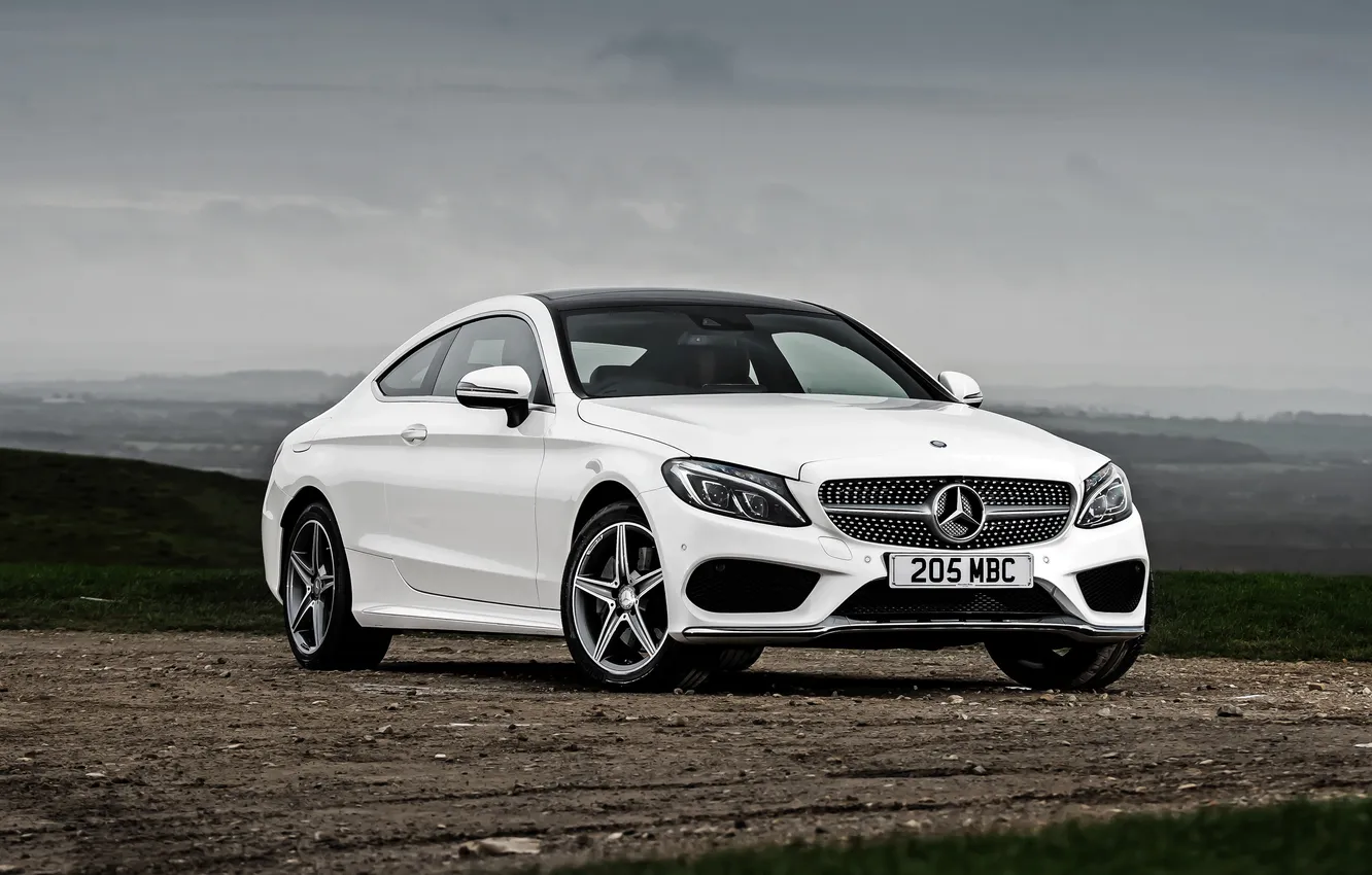 Photo wallpaper white, Mercedes-Benz, Mercedes, AMG, Coupe, C-Class, C205