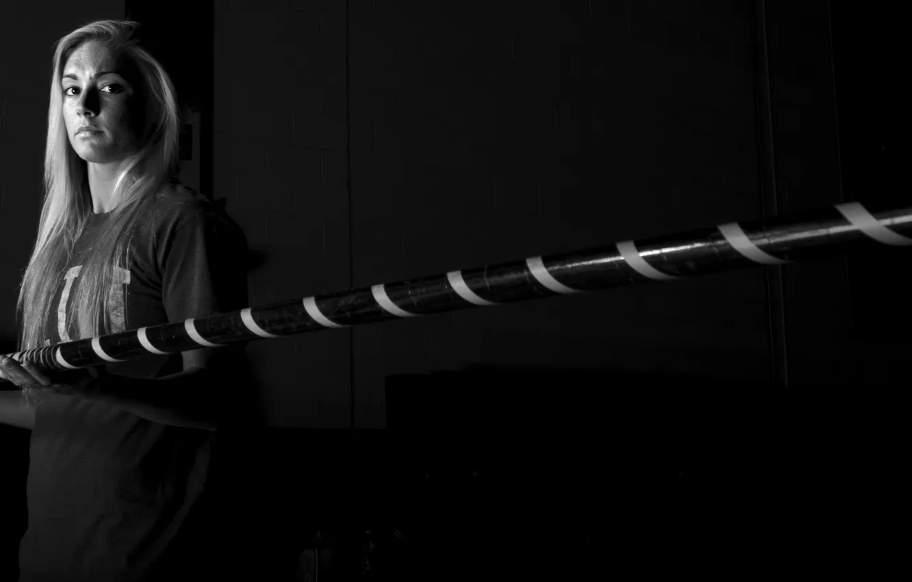 Photo wallpaper woman, look, Pole vault