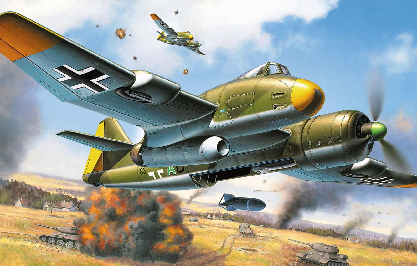 Photo wallpaper attack, tactical bomber, P.194, Blohm & Voss