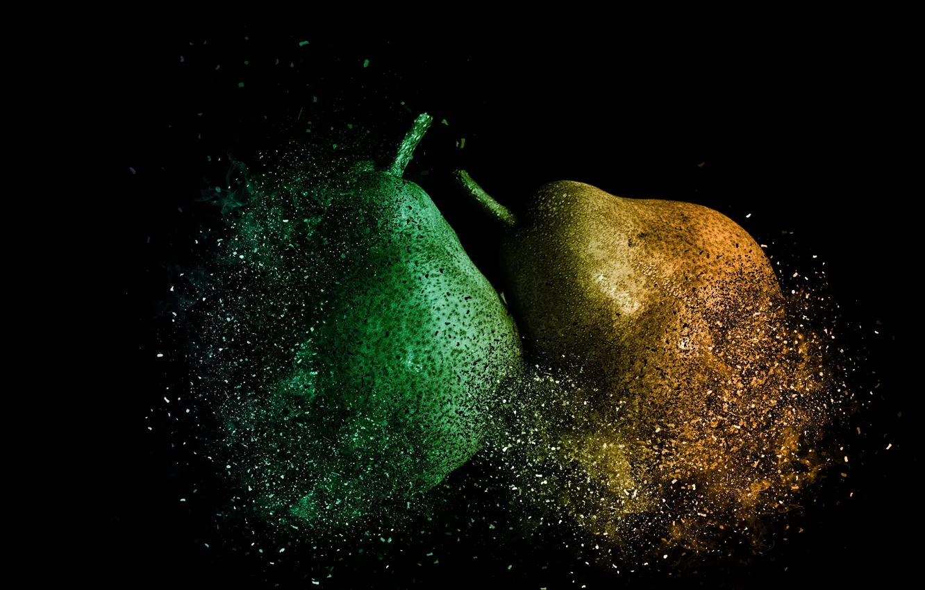 Photo wallpaper background, black, pear