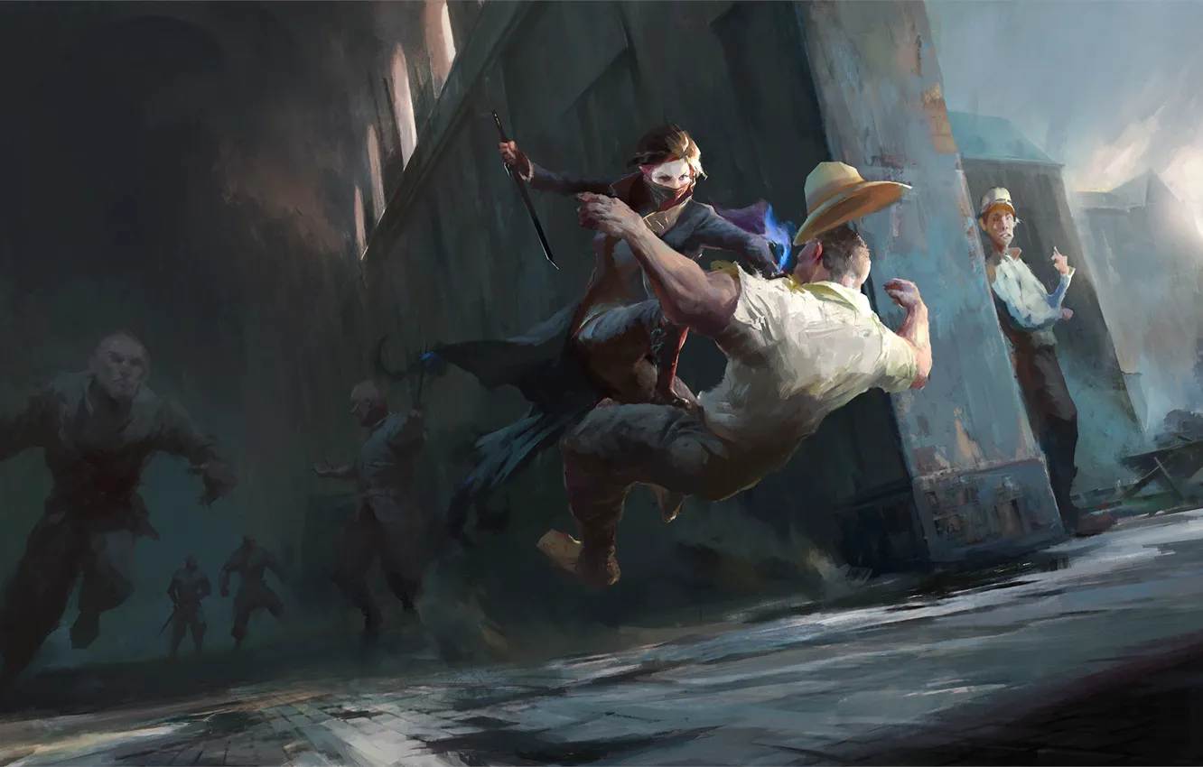 Photo wallpaper girl, the game, art, attack, Emily, Dishonored 2