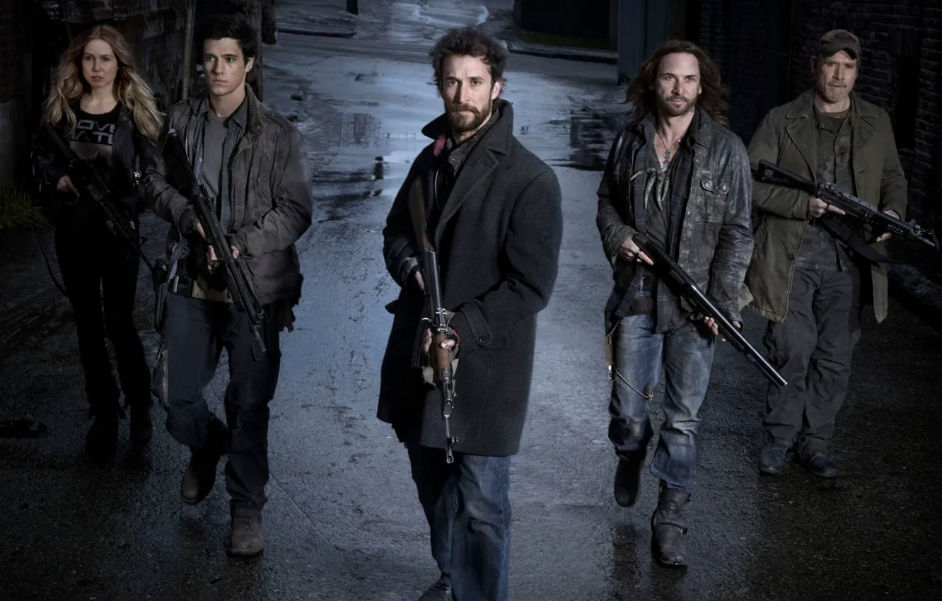 Photo wallpaper city, girl, gun, pistol, soldier, weapon, woman, street