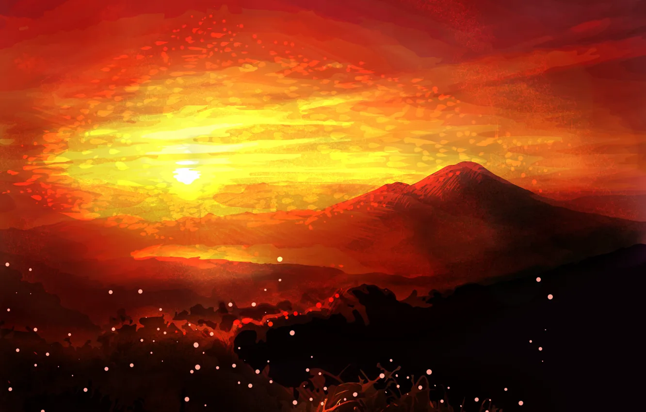 Photo wallpaper the sun, mountains, nature, Zach