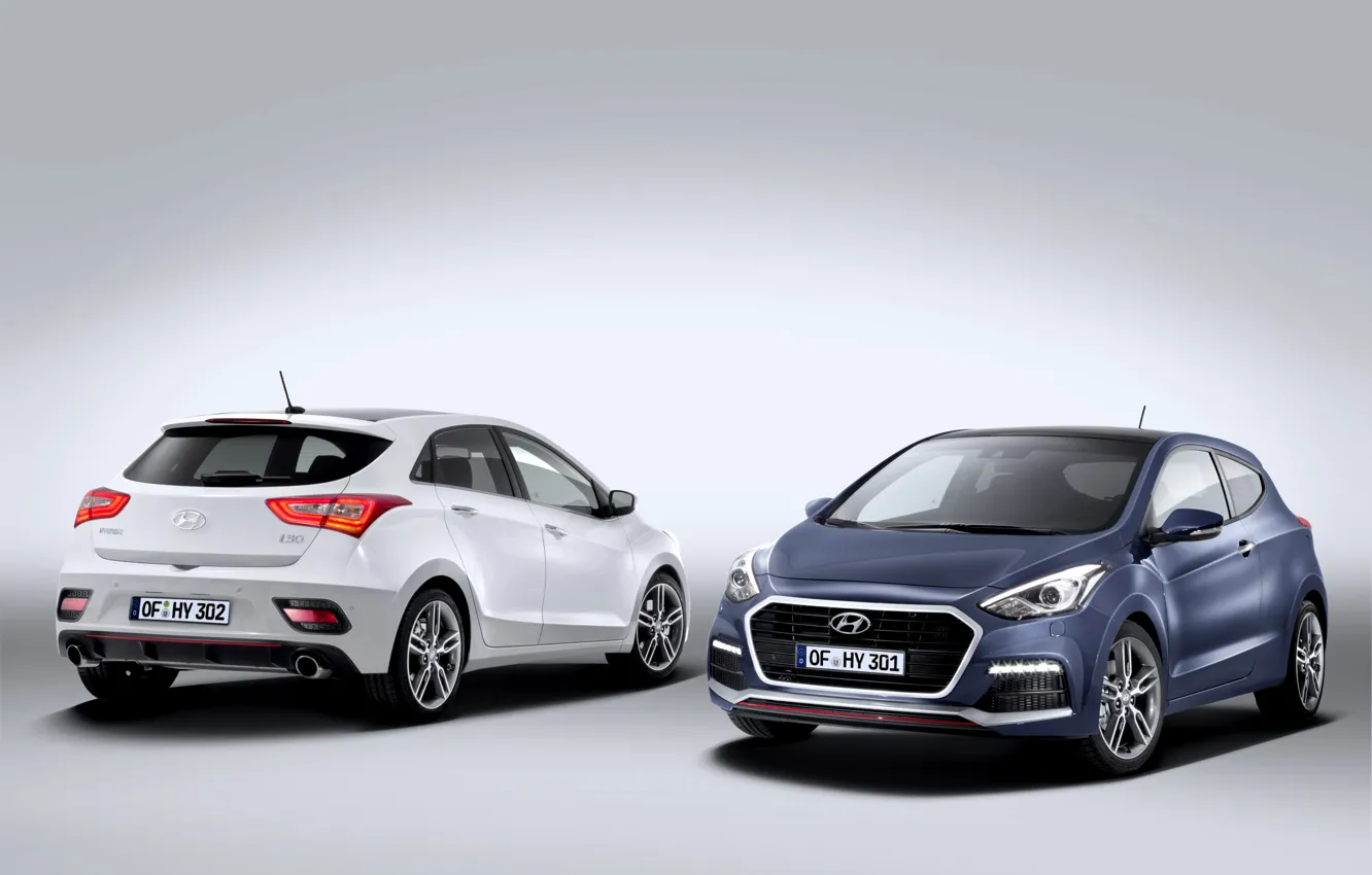 Photo wallpaper photo, Hyundai, Cars, Two, 2015, i30 Turbo