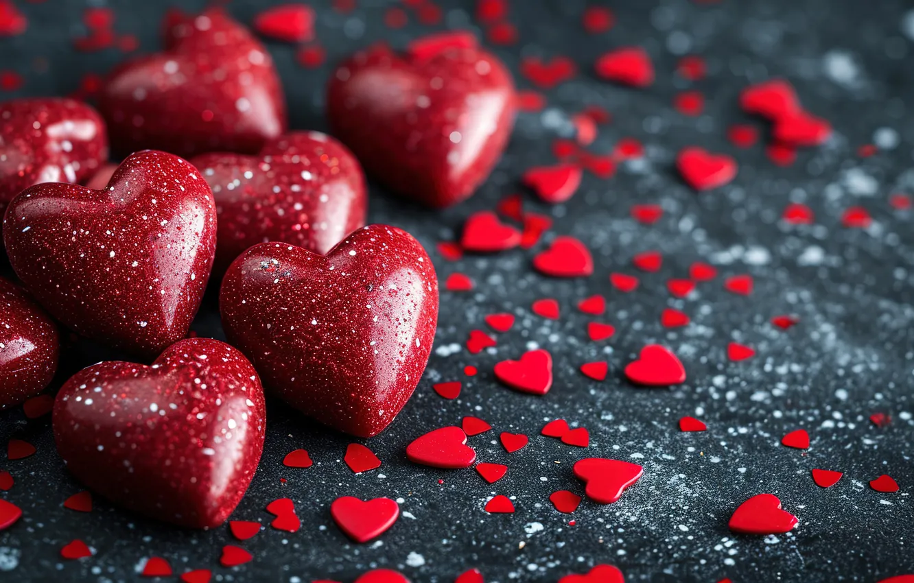 Photo wallpaper love, background, romance, heart, hearts, red, love, Valentine's day